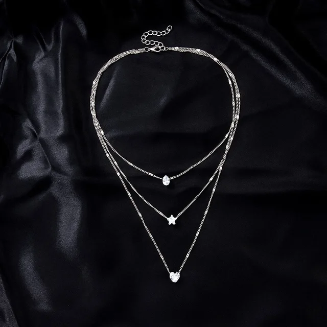 ChimZunderes-Collier pendentif multicouche pour femme, tour de cou JOChoker, bijoux brillants, cadeau de fête, mode féminine