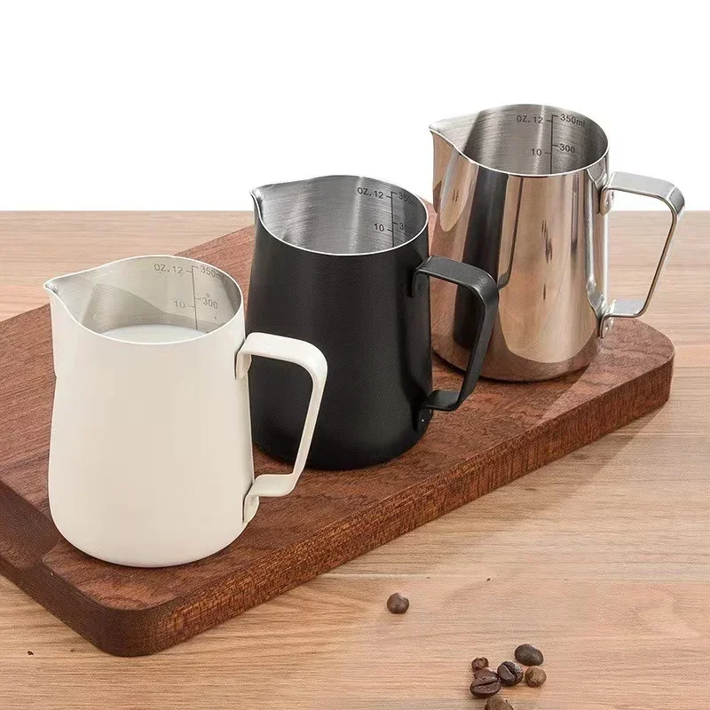 304 Stainless Steel Coffee Pots with Scale Coffee Milk Frothing Pitcher Jug Espresso Steaming Pitchers Milk Foam Jug tool coffee pot milk frothing jug