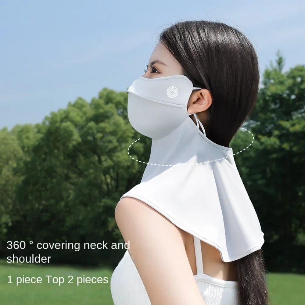 

UV Protection Ice Silk Mask Thin Face Scarves Gradient Face Gini Mask Face Mask Sunscreen Veil Face Cover Cycling