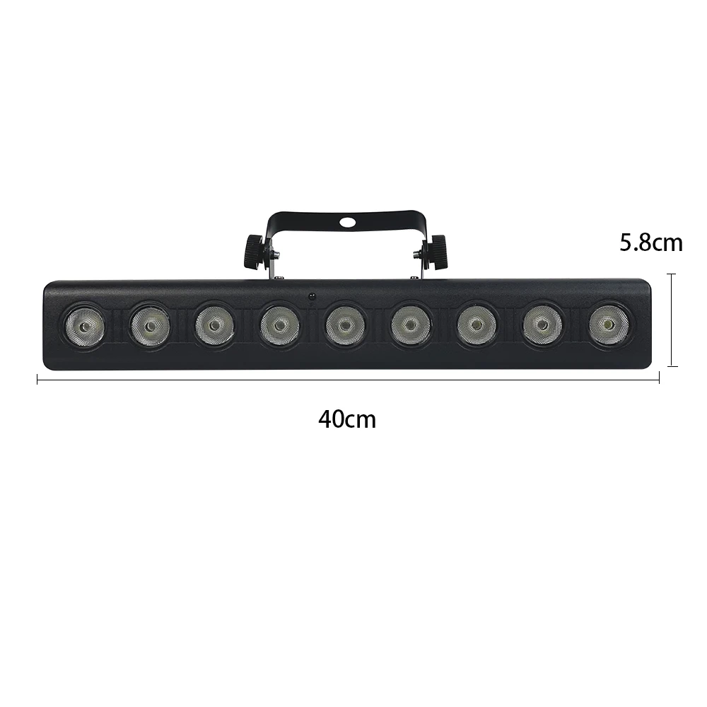 2 개/대 원격 9x12w RGBW 4in1 긴 스트립 LED 벽 세탁기 무대 염색 조명 DJ 바 스트로브 라이트