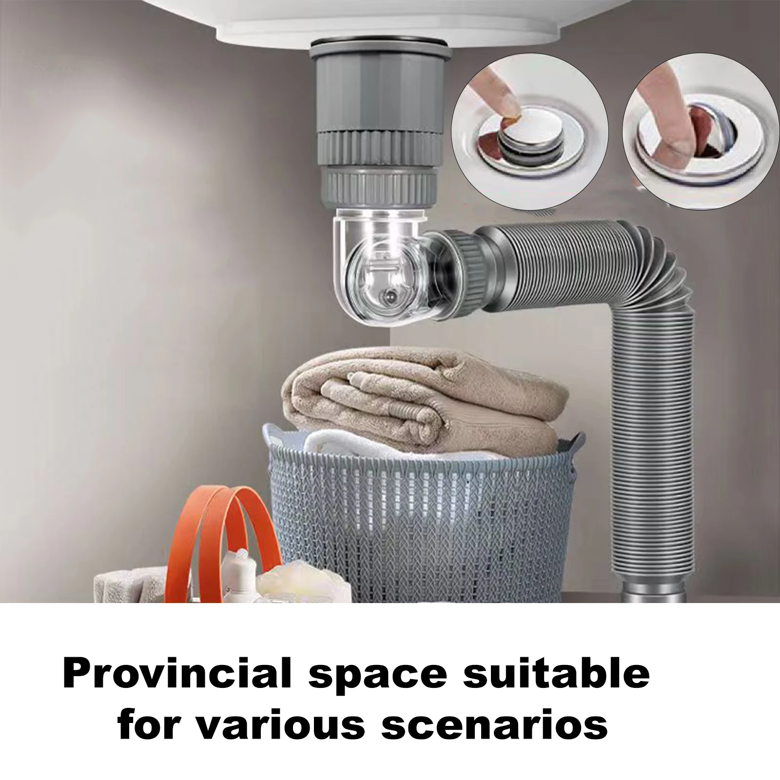 360 Degrees Kitchen Sink Drain Pipe Flexible Stretchable Deodorant Strainer Bathroom Washbasin Anti Blockage Accessories kitchen accessories drain pipe set sink drain filter bathroom sink drain