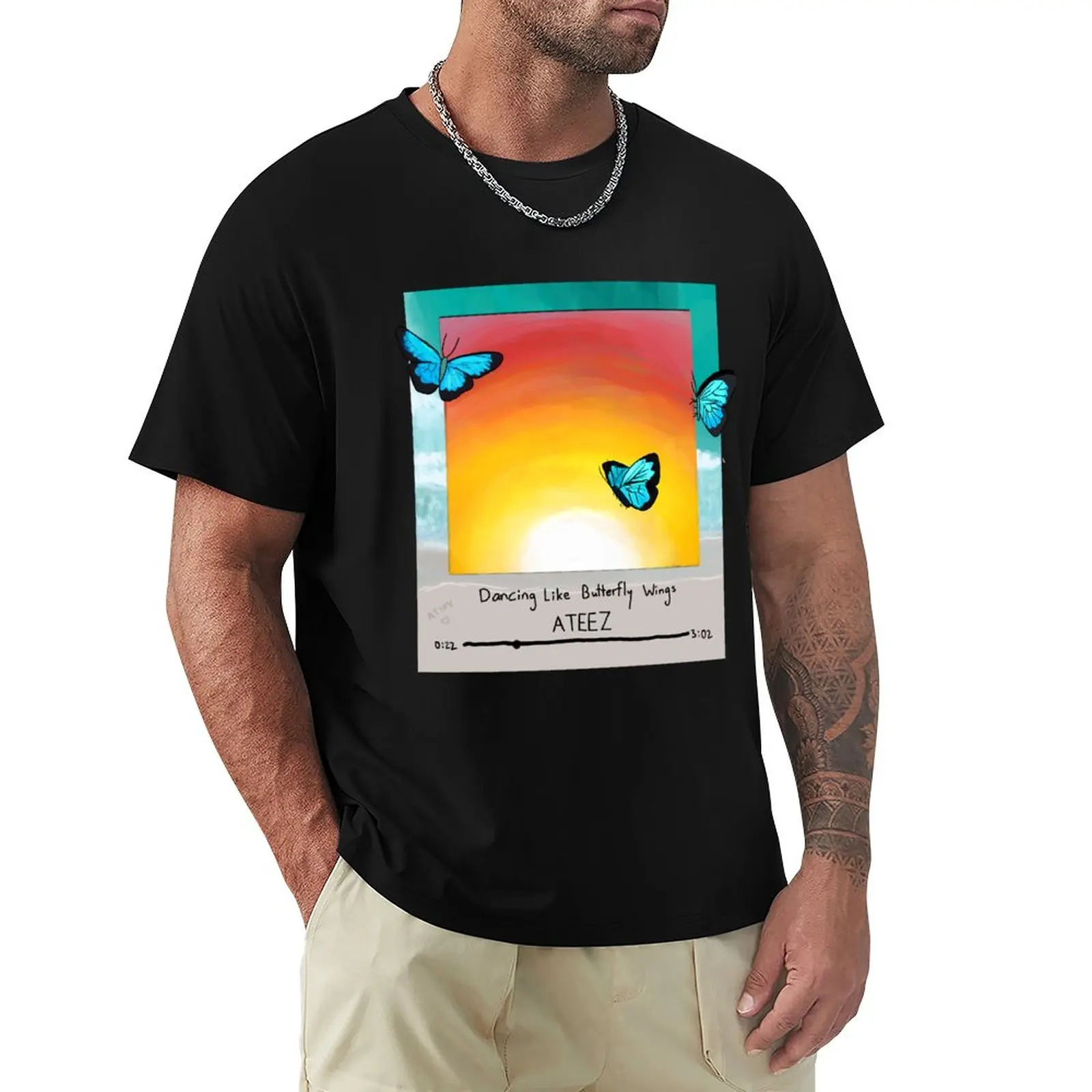 Танцующая, как бабочка, искусственное животное, принт для мальчиков, великолепная летняя одежда, мужские хлопковые футболки
