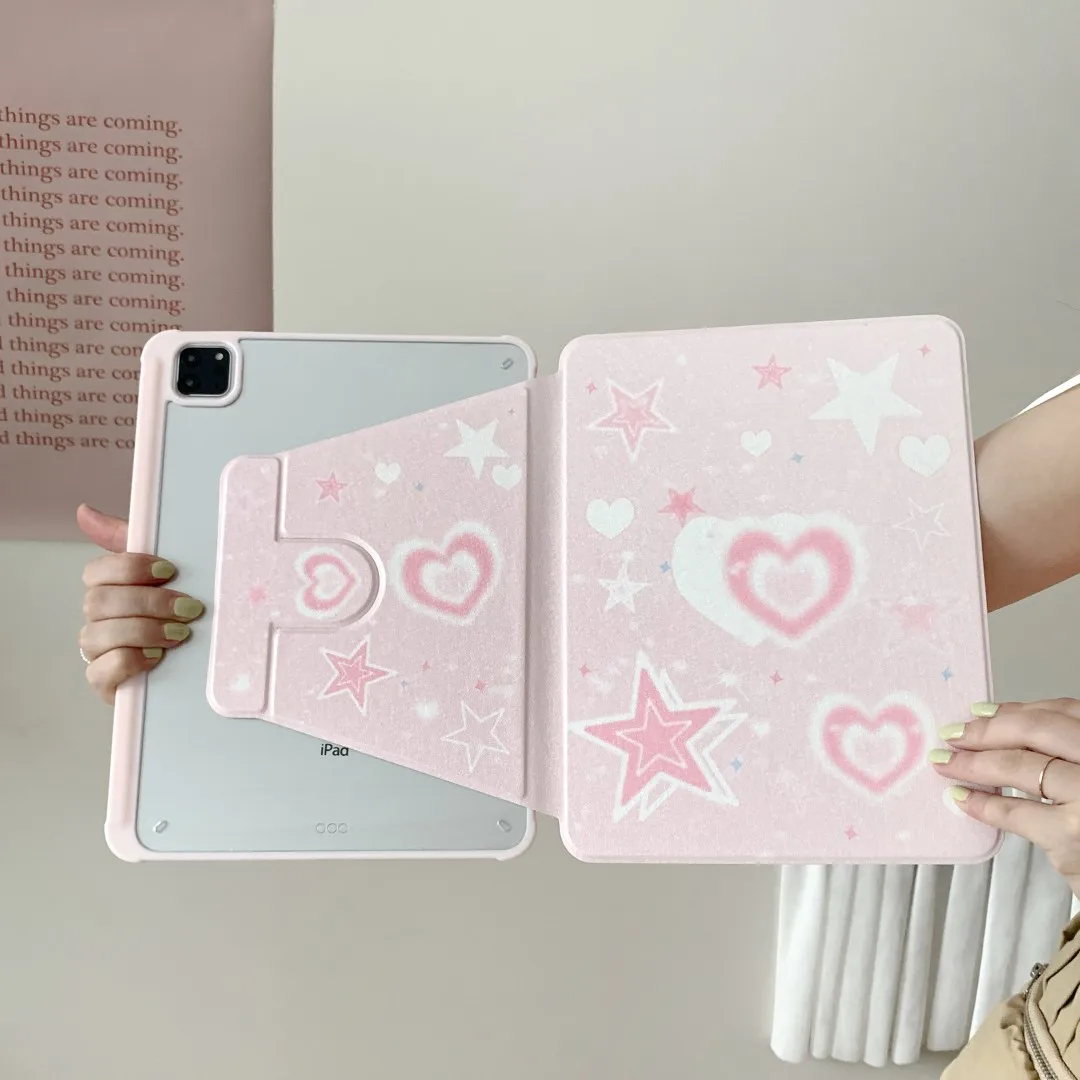 Pink Heart Love Case For iPad