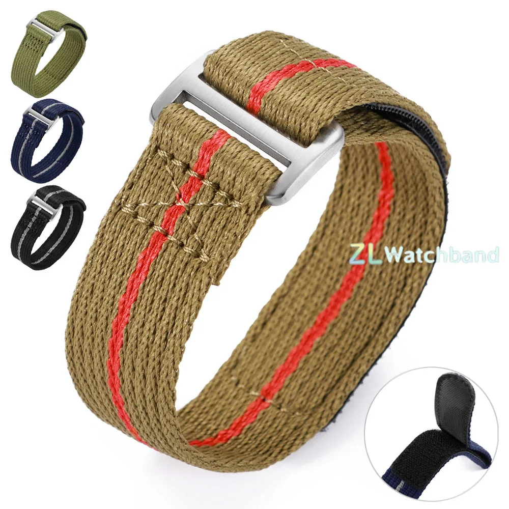 Military-Grade Nylon Hook & Loop Waterproof Watch Band - 20mm/22mm