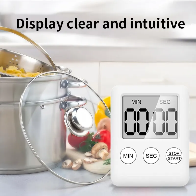 Digital Kitchen Cooking Timer: Magnetic Countdown Countup Egg Timer With  Large Led Display Adjustable Volume And Brightness, Easy To Use For Kids  Elde