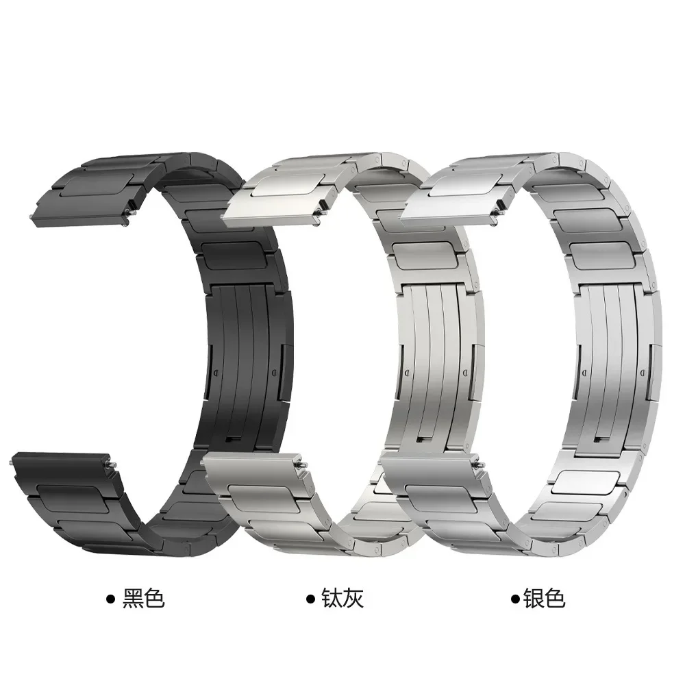 Premium 22mm Titanium Alloy Metal Watch Band Strap