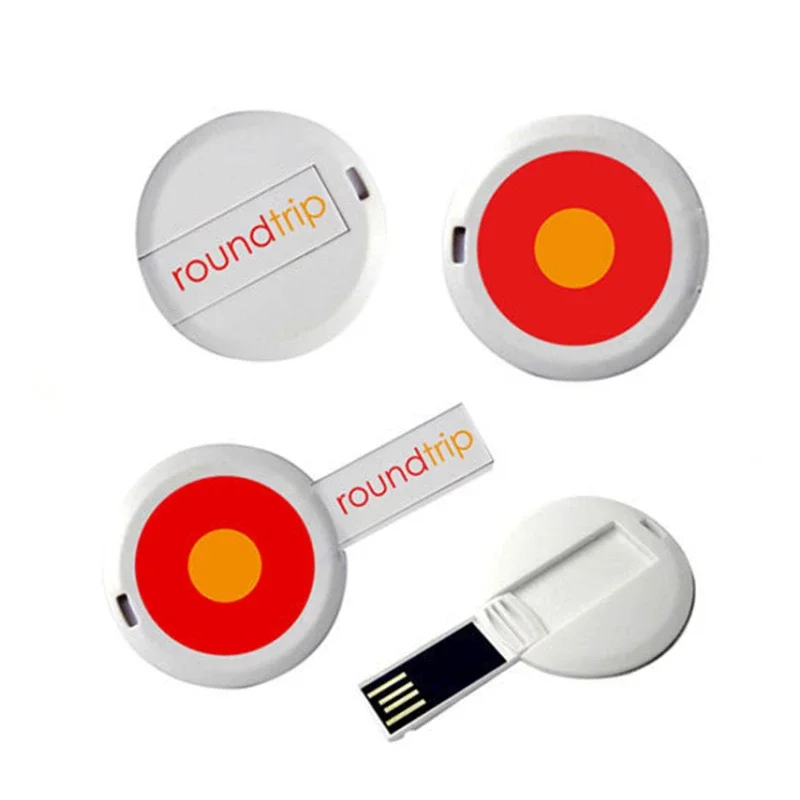 10개/몫 고속 USB 명함 플래시 드라이브 8GB 데이터 전송 회사 선물용 로고 인쇄가 가능한 미니 원형 USB