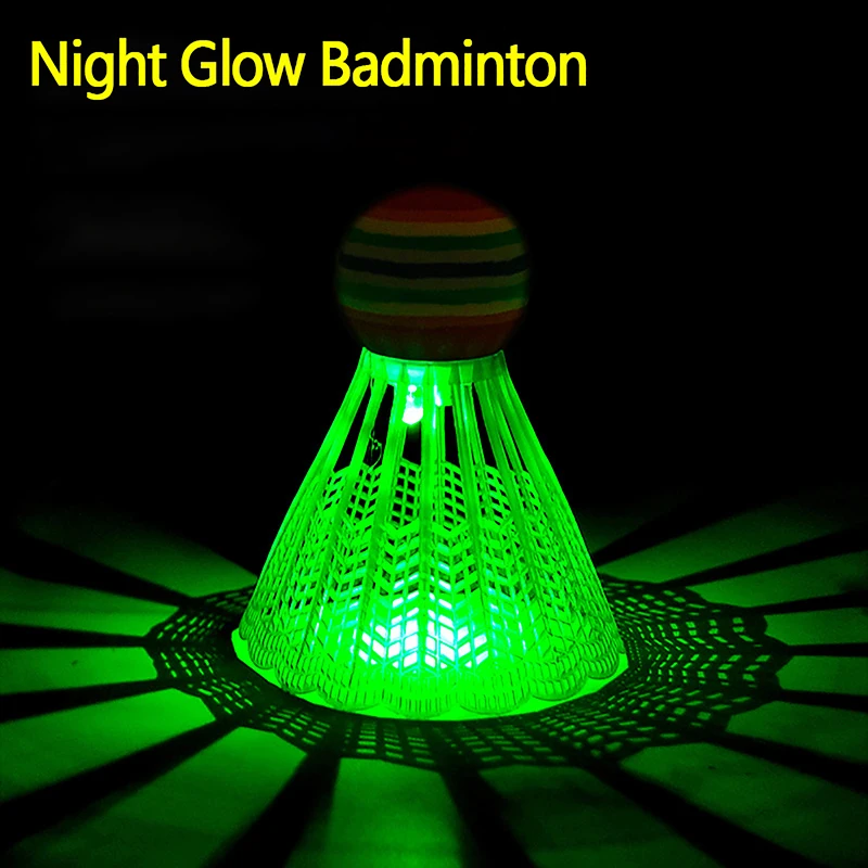 LED Badminton Ball Glowing Light Up Plastic Badminton Shuttlecocks Colorful Lighting Balls Sports Training In/Outdoor Game badminton ball,badminton shuttlecock