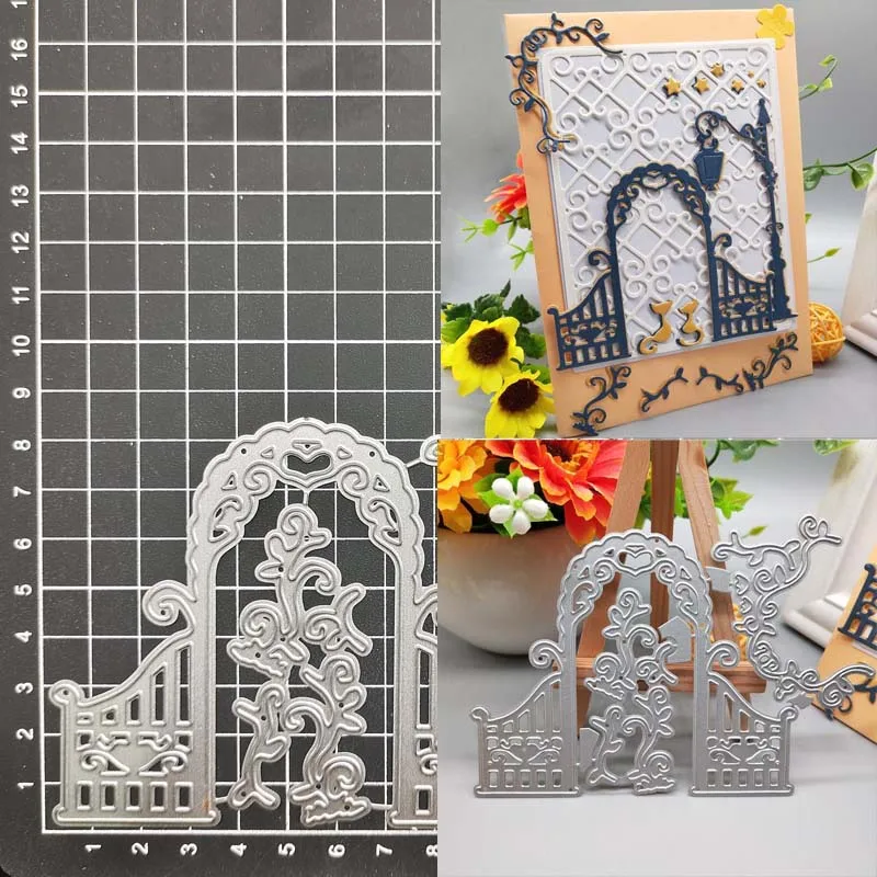 

Gate Vine Metal Cutting Dies Stencil DIY Scrapbooking Album Paper Card Template Mold Embossing Craft Decoration