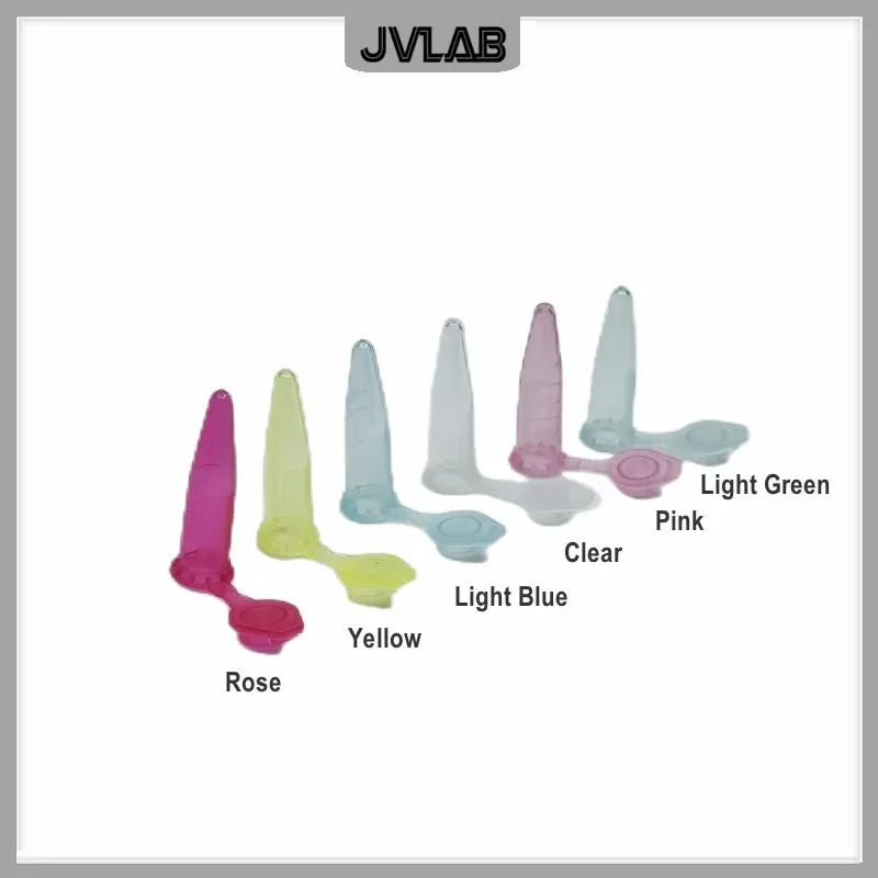 Microtubes Centrifuge Tube 0.5ml Lab Centrifugal Tube Colorful EP Bottom Tip PP Test Snap-cap 100/PK