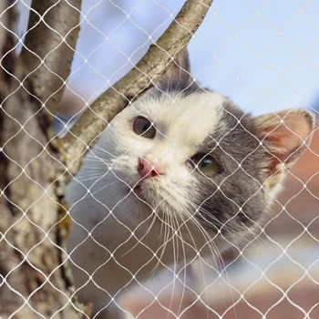 애완 고양이 안전 보호 울타리, 낙하 방지 그물 울타리, 고양이 개 나일론 보호 투명 메쉬 나일론 발코니 보호 울타리
