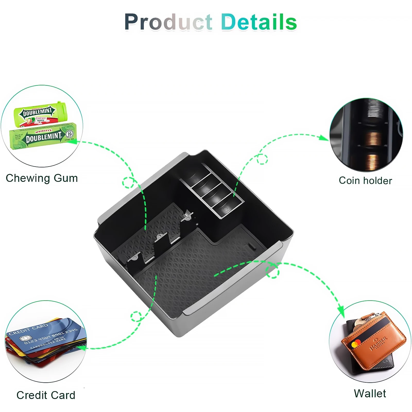 For Volkswagen Arteon Passat B8 2016-2020 2021 2022 2023 Center Console Organizer Tray Armrest Storage Box Interior Accessories 4