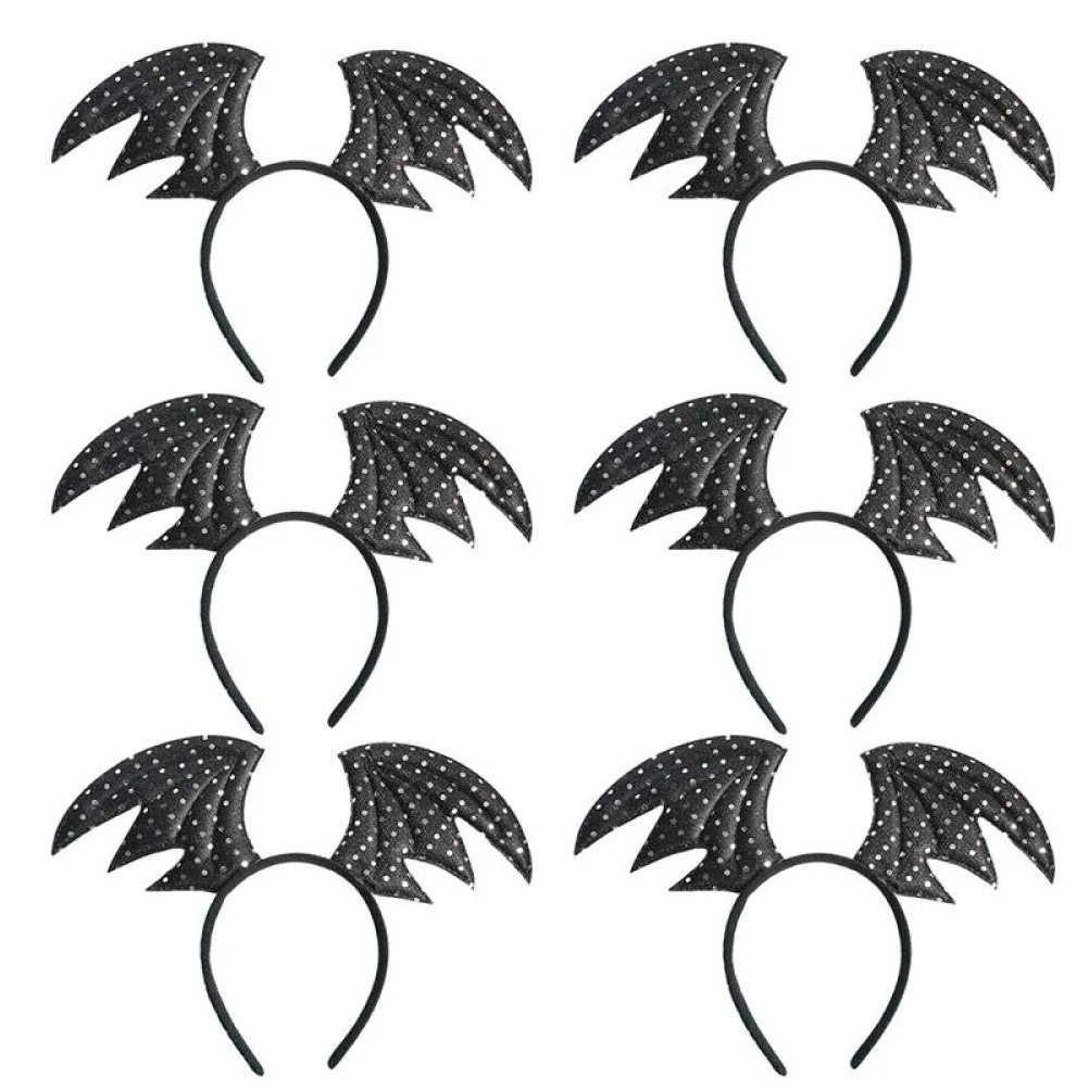 

6 Pcs Bat Headband Roleplay Costume Halloween Headdress Wings Headpiece Cloth Hair Hoop Headwear Child