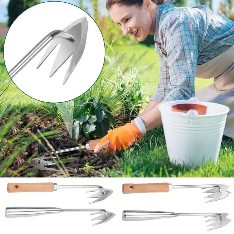 

Multifunctional Weeding Rakes Tool Sturdy Steel Manual Weeds Puller Hand Weeding Hoe Lightweight Grass Remover Tool For Garden