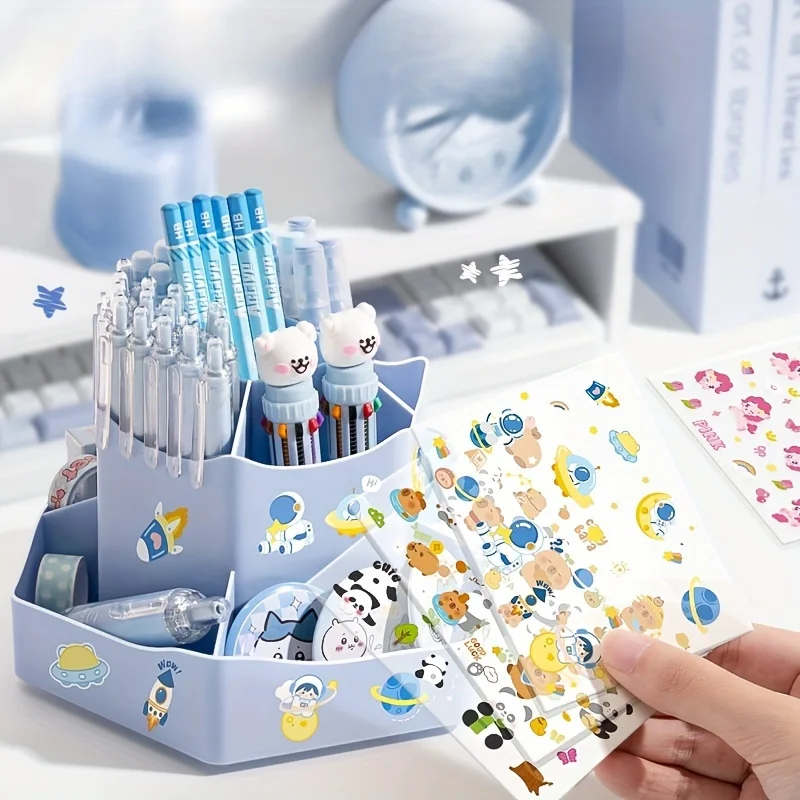 Desk Organizer 360-Degree Rotating Desk Organizer Large Capacity Multi-Functional Storage Office Supplies Cosmetics Pens & Markers