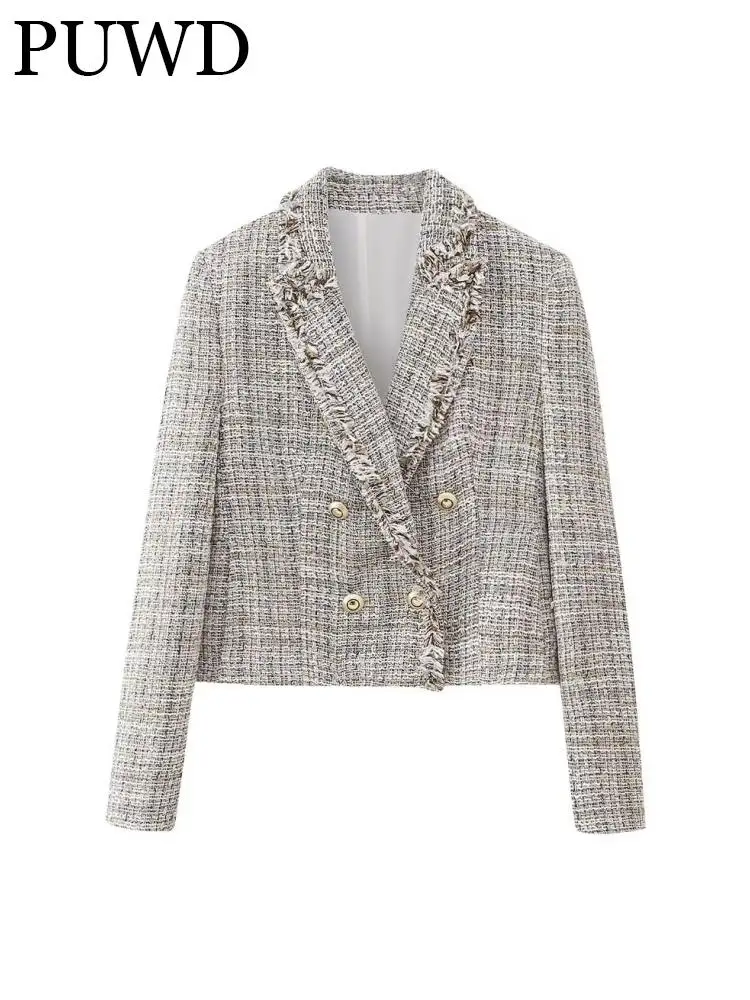 

ZACK RAIN Женская модная офисная одежда, блейзеры, пальто, осень 2023, винтажный костюм с длинным рукавом и V-образным вырезом, куртка с принтом, облегающая женская верхняя одежда