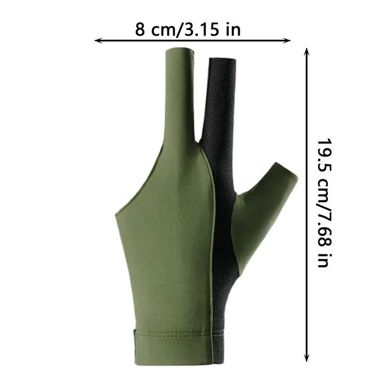 Pool Cue Glove 3-Finger Billiard Non-Slip Breathable Single Gloves Elastic Billiard Cue Quick Dry Professional Glove Accessories
