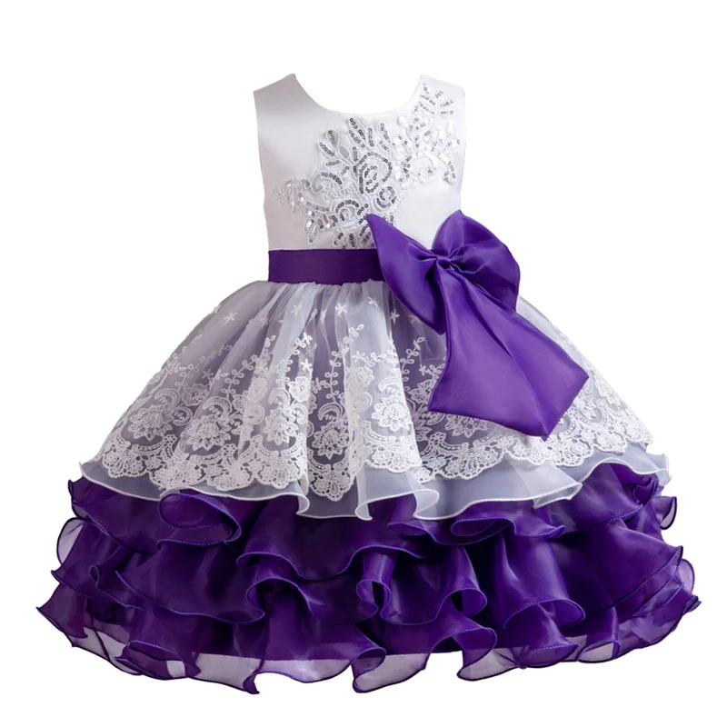 White Wedding Birthday Gown Lace Tutu Princess Dress Floral Embroidery Girls Children Clothing Kids Party For Girl Clothes girls dress princess costume