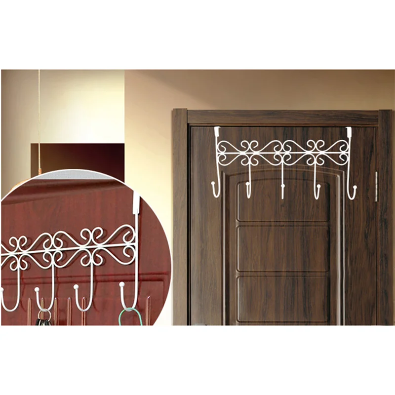 

Five Hooks Hooks Over Door Towel Clothes Hat Bag Over Door Bathroom Hanger Hanging Coat Cloth