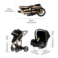 Poussette multifonctionnelle 3 en 1, combos de poussette pour siège auto, système de voyage Compact pour poussette de bébé pour nouveau-nés, poussettes pour bébé 6