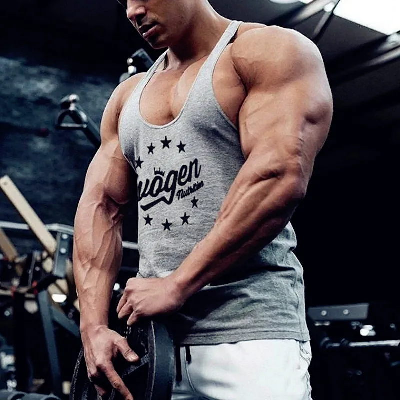 שרירים של גברים ספורט גופייה כותנה חולצה חולצה חולצה חולצה ללא שרוולים גברים העליון גברים