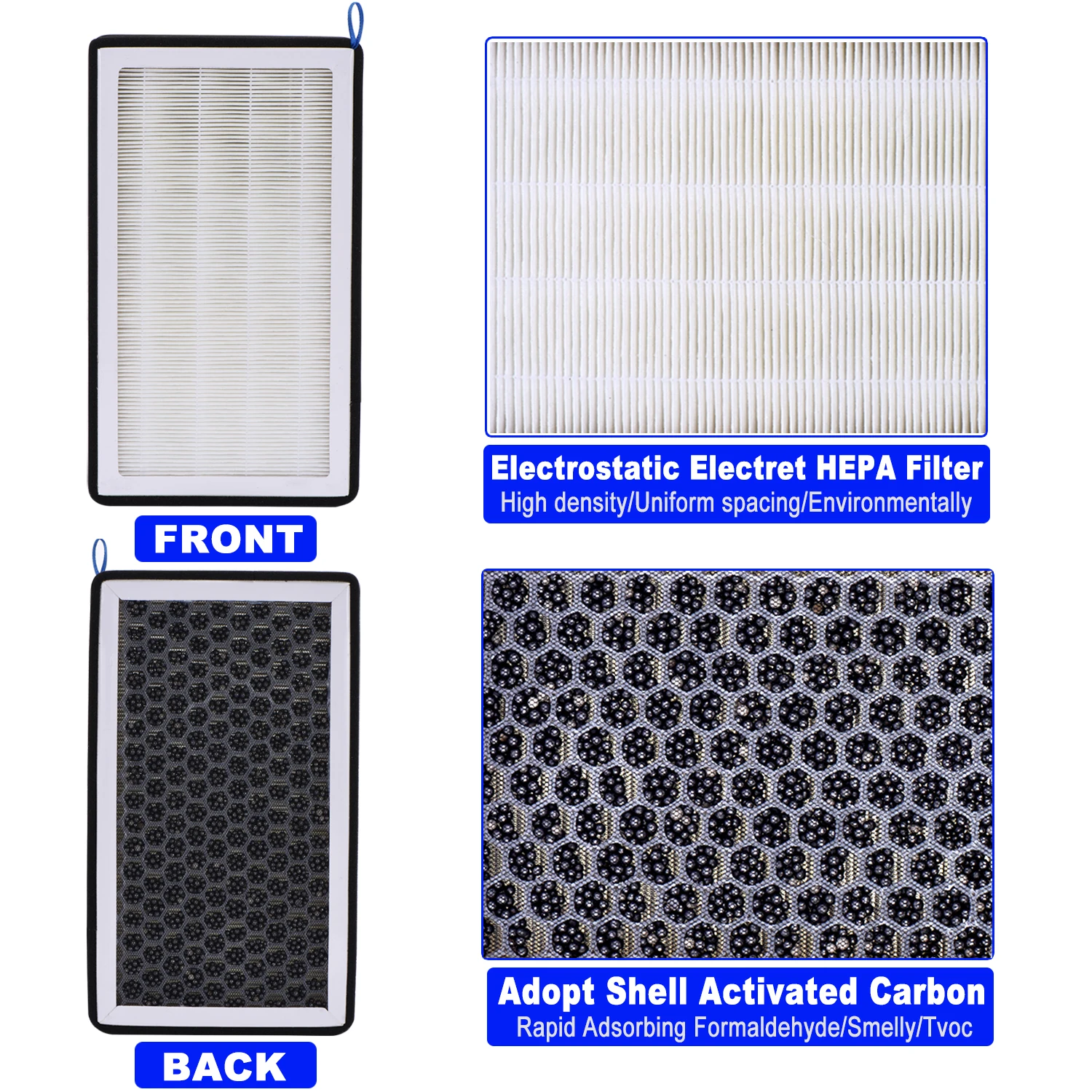 For Tesla Model 3 Activated Carbon Air Filter Auto HEPA Air Filter Conditioner Element Replacement Kit Cabin Air-Filters 1 pair air filters car filter