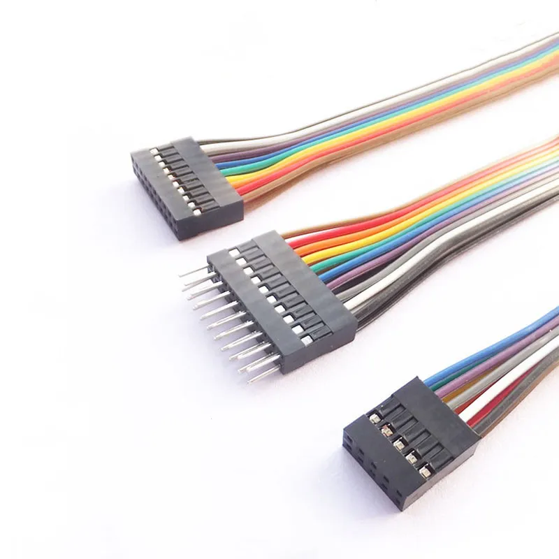 5PCS 2.54MM Dupont Male Female Terminal Wire Double Row Connector Set - 2P/3P/4P/5P/6P/9P/10P Cable Description Image.