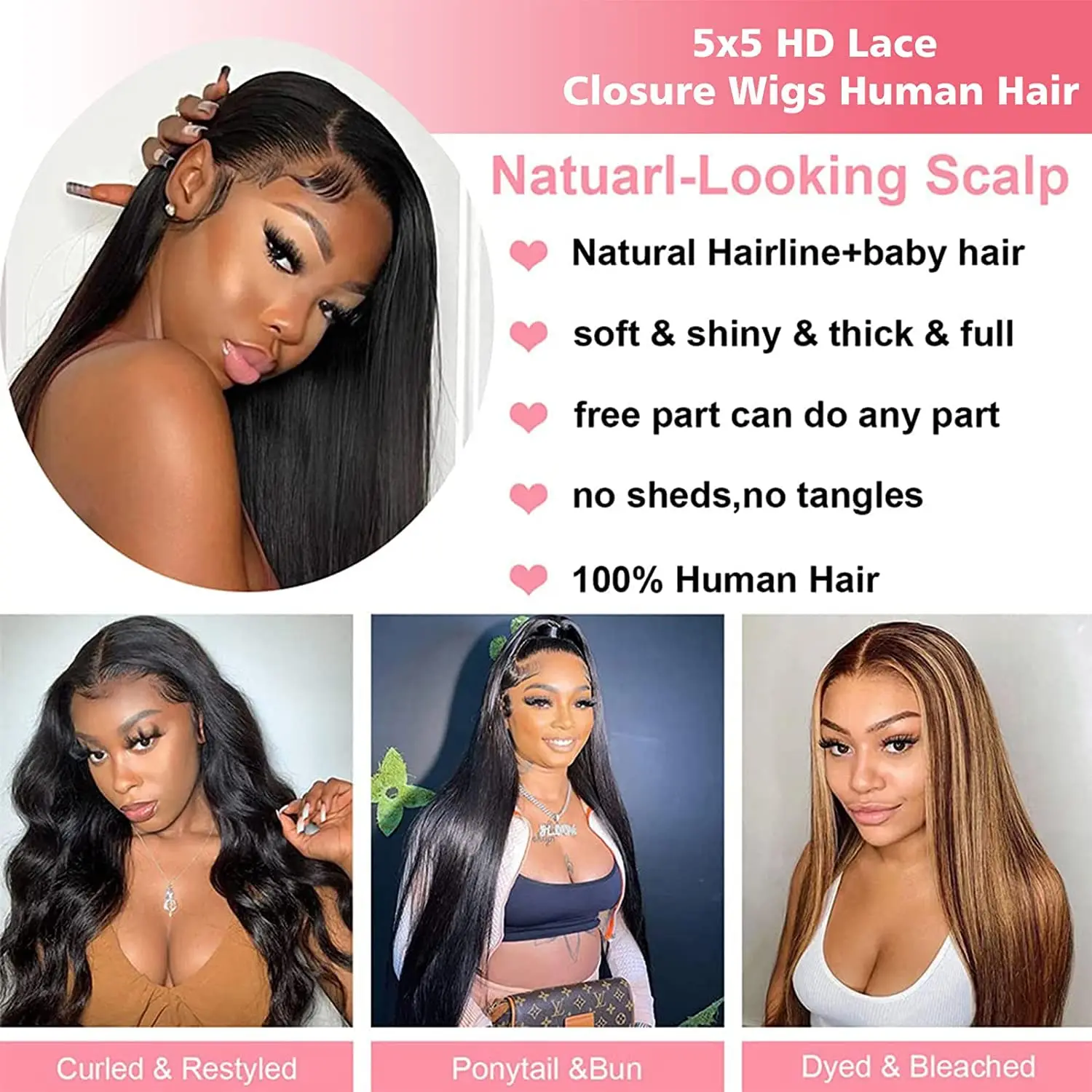 Parrucche Glueless abbigliamento per capelli umani Go 5x5 6 x4 parrucca con chiusura pretagliata 30 32 34 parrucche per capelli umani lisci brasiliani da 36 pollici - immagine 5