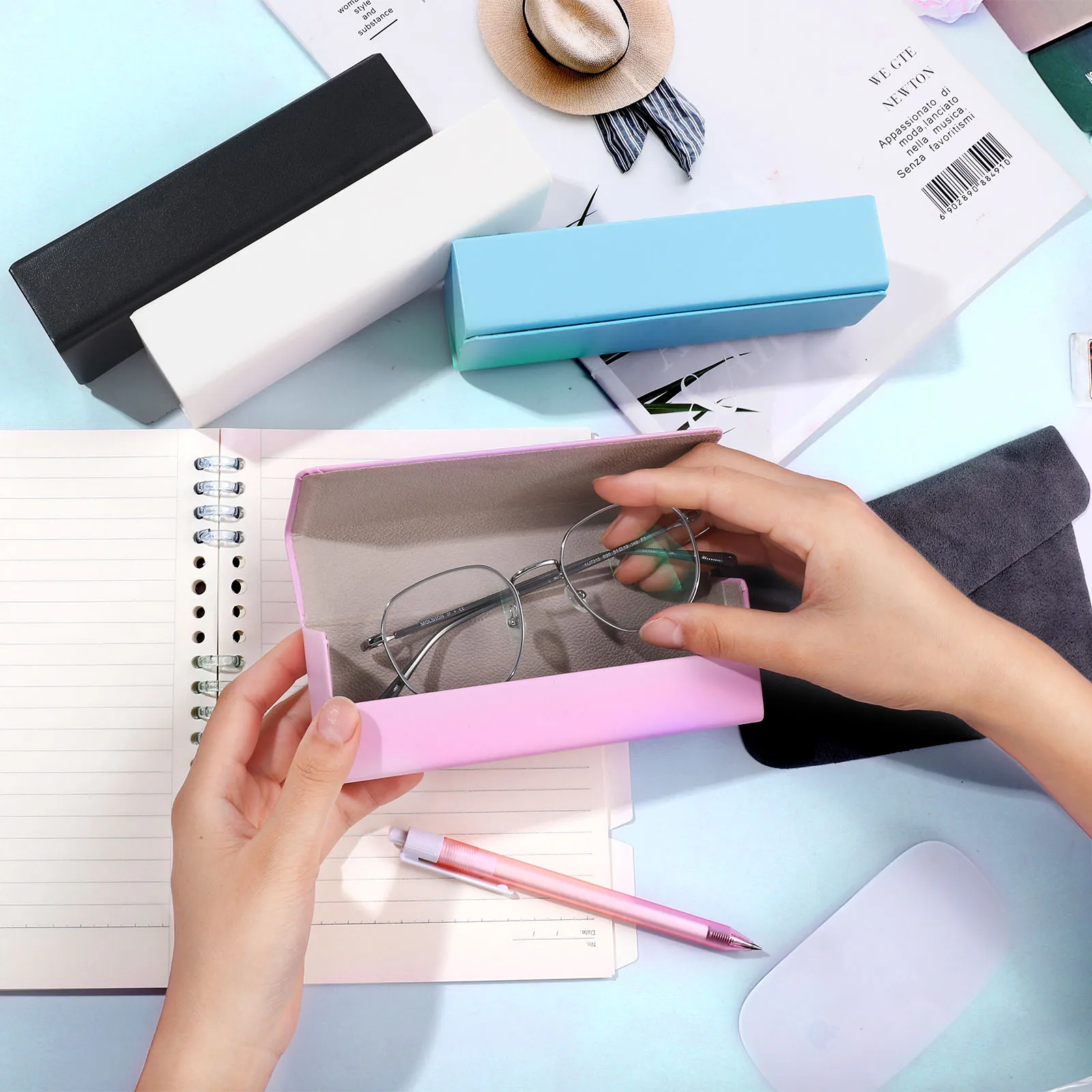 PU Leather Anti Pressure Glasses Case High Quality Hard Frame Glasses Box Myopia Presbyopia Sunglasses Unisex Eyeglasses Box