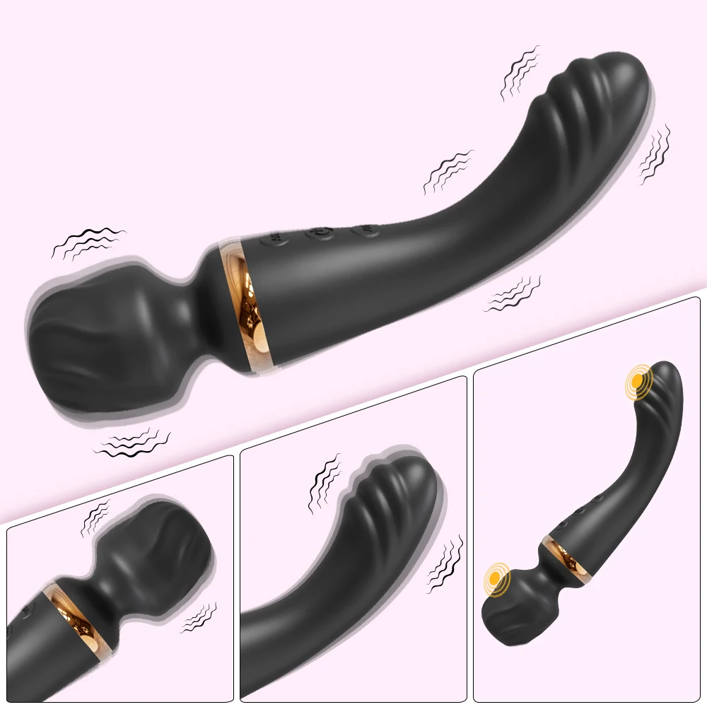 2 in 1 Vibrator Women Sex Toy G-Spot Clit Vagina Stimulator Nipples Breast Massager