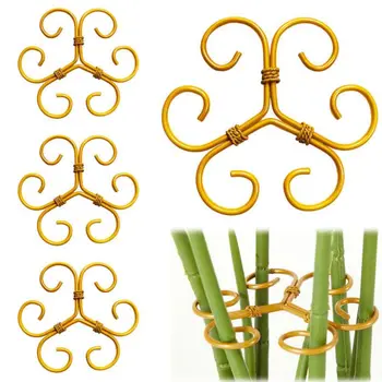 Metal Plant Climbing Bracket Flower Shaped Plant Holding Clip Green Plant Vine Climbing Golden Grapple Bracket
