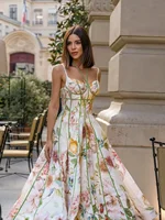 Robe d'été imprimée sans manches à col halter pour femme, coupe trapèze, style corset, élégante, nouvelle collection 2026, vêtement féminin pour les vacances 5