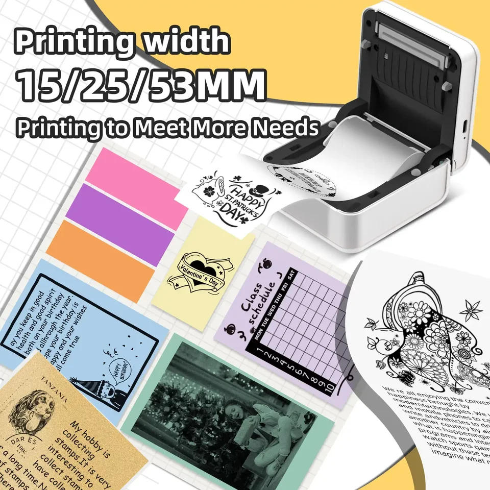 Phomemo M02 Pro Sticker Printer Mini Printer for Smartphone, 300 DPI Thermal Printer Label Printer for iOS Android Ideal for Study Scrapbooking Photos Gift Black