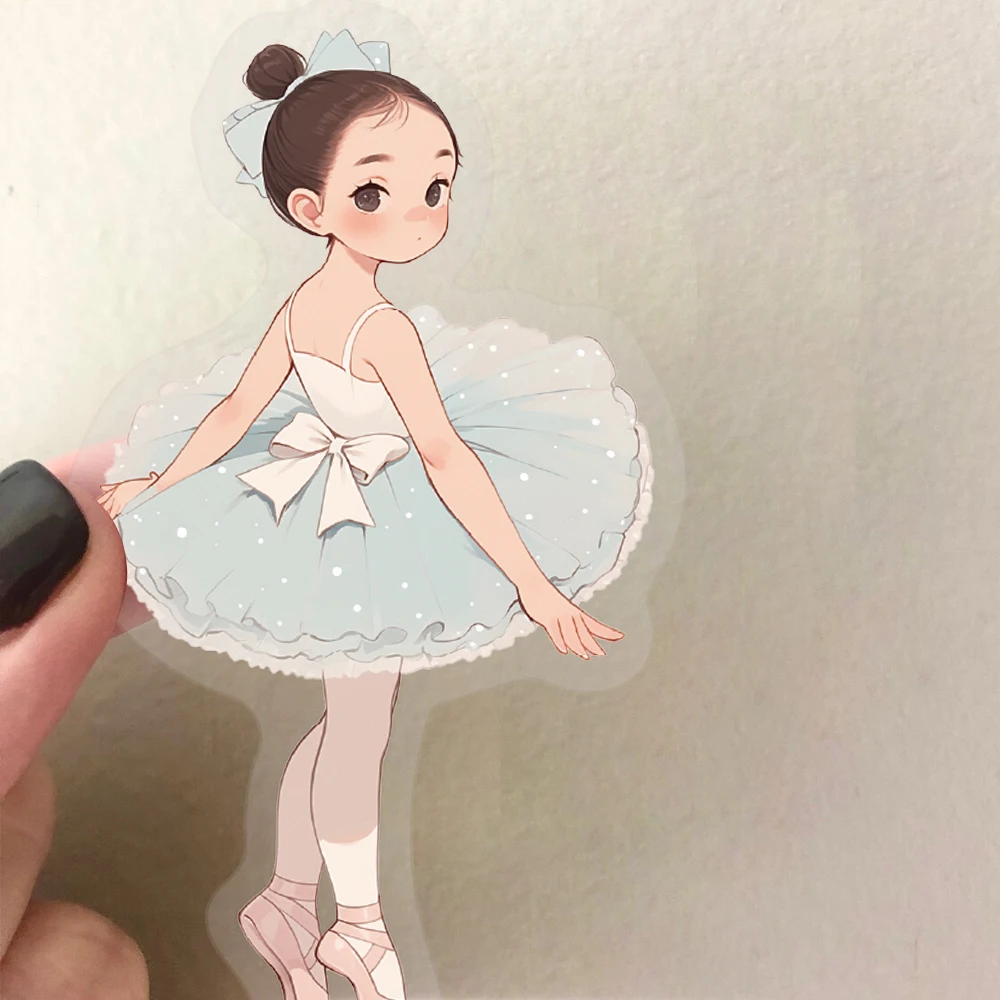 50 stücke Ballett Mädchen Serie Aufkleber Exquisite Mädchen Kleidung Materialien Telefon Fällen Laptop Wasserdichte kinder Spielzeug PET Aufkleber – Detail 5