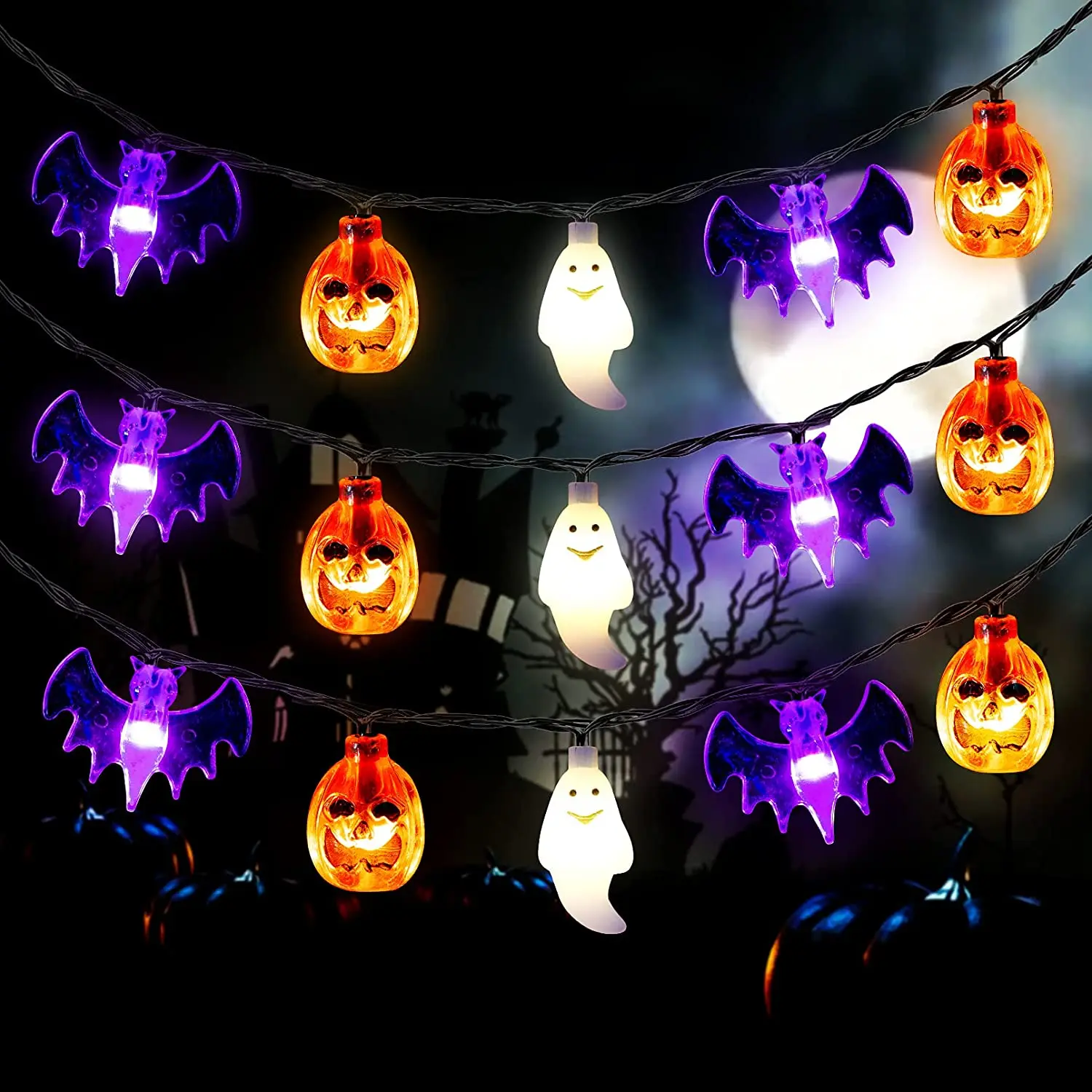 цена Halloween String Lights Solar Operated 100 LEDs For Home Indoor Outdoor Thanksgiving Festival Costumes Party Decorations Festoon