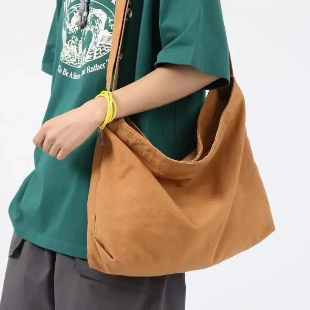 Borsa a tracolla da donna Borsa a tracolla di grande capacità per donna 2025 Nuova borsa da scuola per studentesse coreane di moda in cotone - immagine 3