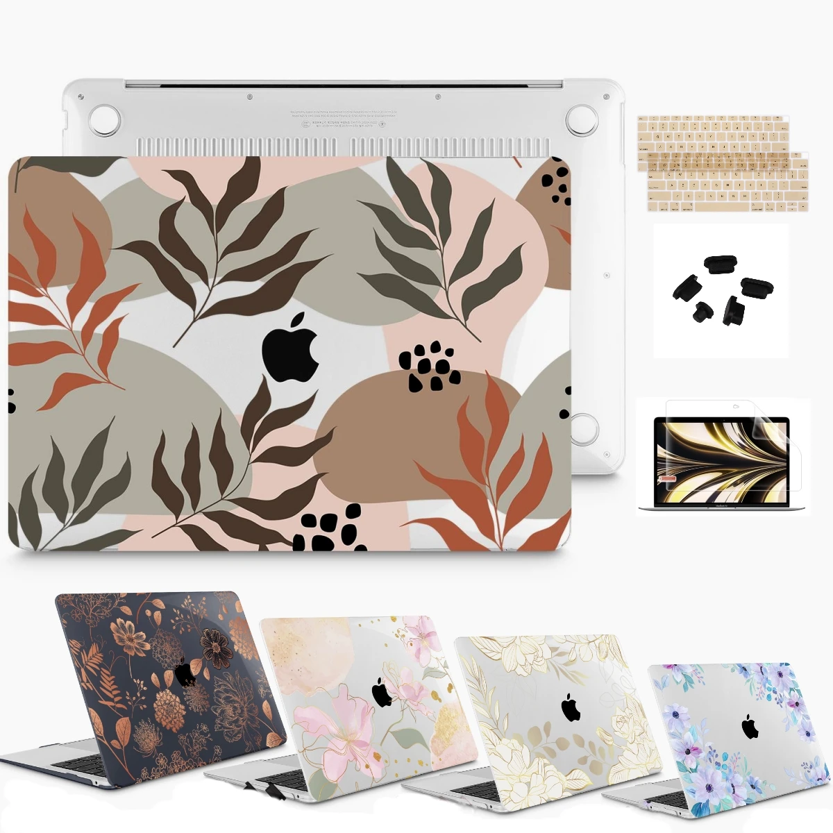 Capa Rígida Tropical Leaves para Macbook Pro 13 A2338 m1 m2 Air 13 A2681 A2337 A2179 14 15 16 A2442 A2485 2023 2023