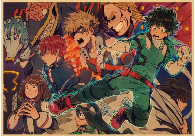 8PCS/set My Hero Academia Midoriya Izuku Bakugou Katsuki Shoto A3 Posters  Print