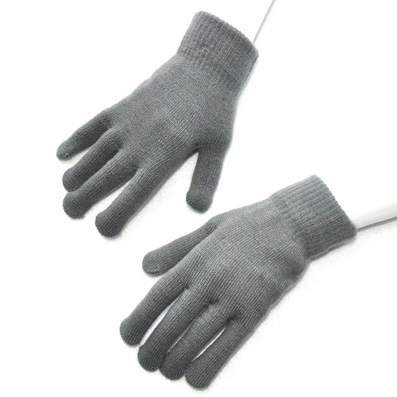 

Winter Full Finger Gloves Men Women Warm Couple Gloves Knitted Woolen Thick Warm Cycling Driving Solid Color Gloves Hand Warmer