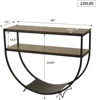 48'' 2-Tier Console Table Modern Sofa Table with Storage Shelves Arc-Shaped Table for Entryway Living Room Dining Room and Porch 2