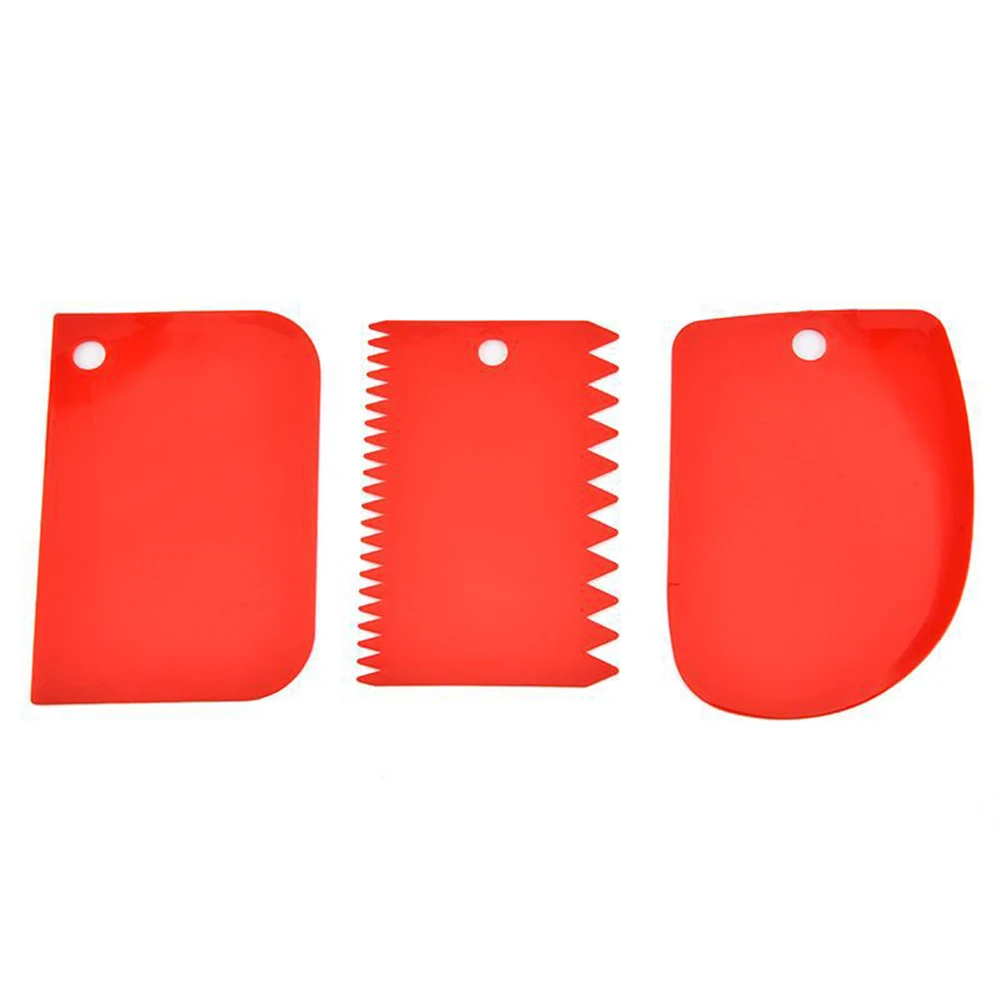 3Pcs/set Cake Cream Spatulas DIY Baking Mixing Scraper Fondant Pastrys Cutters Plastic Bowl Scraper Kitchen Tools