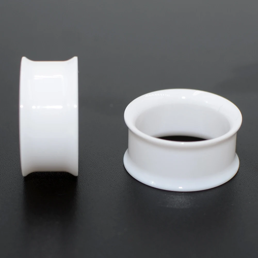 2pcs Acrylic White Black Transparent Ear Tunnel Plug Ear Gauges Piercing Double Curved Saddle Expander Stretcher Body Jewelry