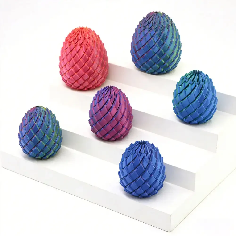 3D 프린팅된 드래곤 알 스트레스 해소 장난감, 관절 가동식 스트레칭 센서리 피젯 장난감, 변형 가능한 드래곤 알, 어린이 및 성인용 피젯 선물