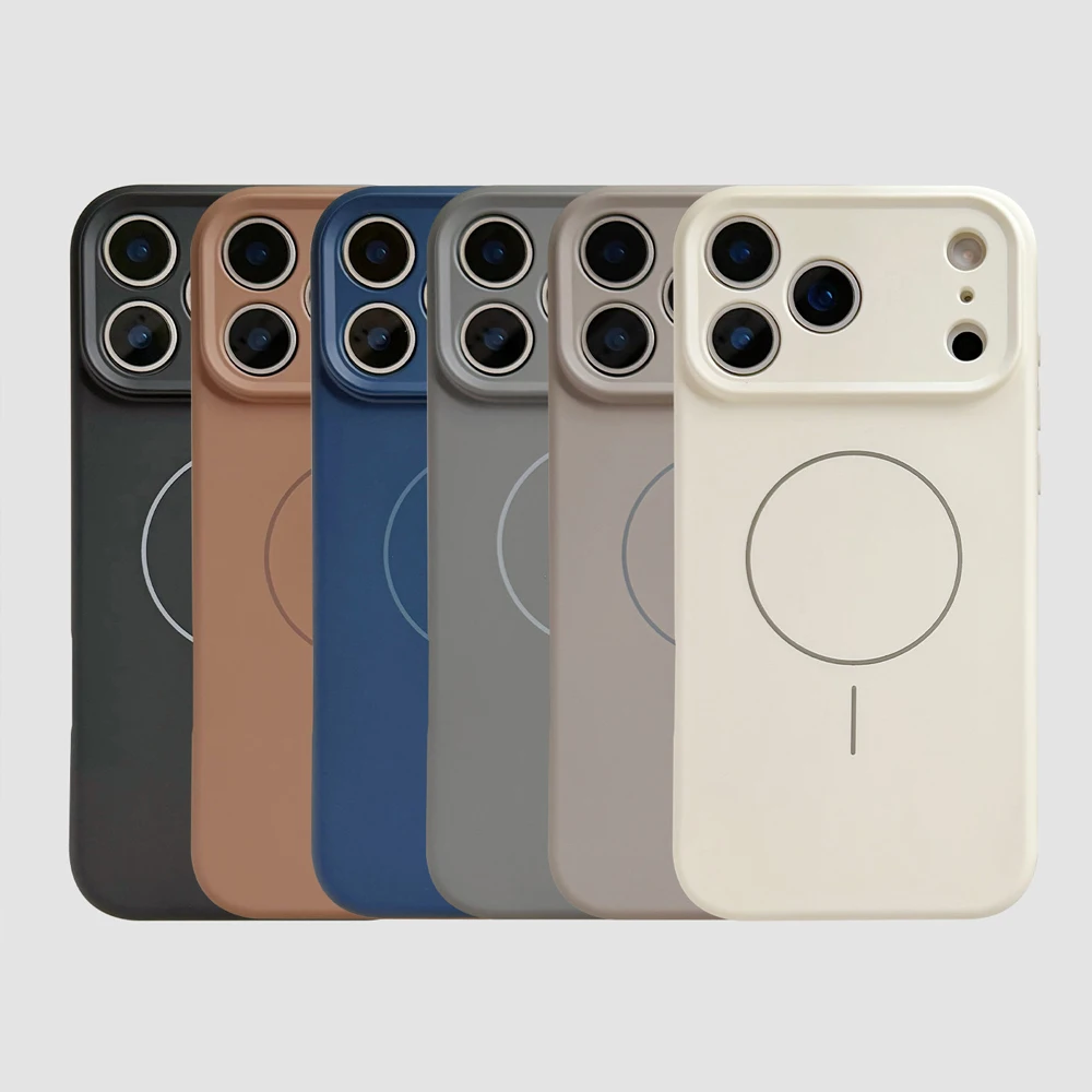 Luxury MagSafe Wireless Charging Liquid Silicone Phone Case with Magnetic Bumper Cover
