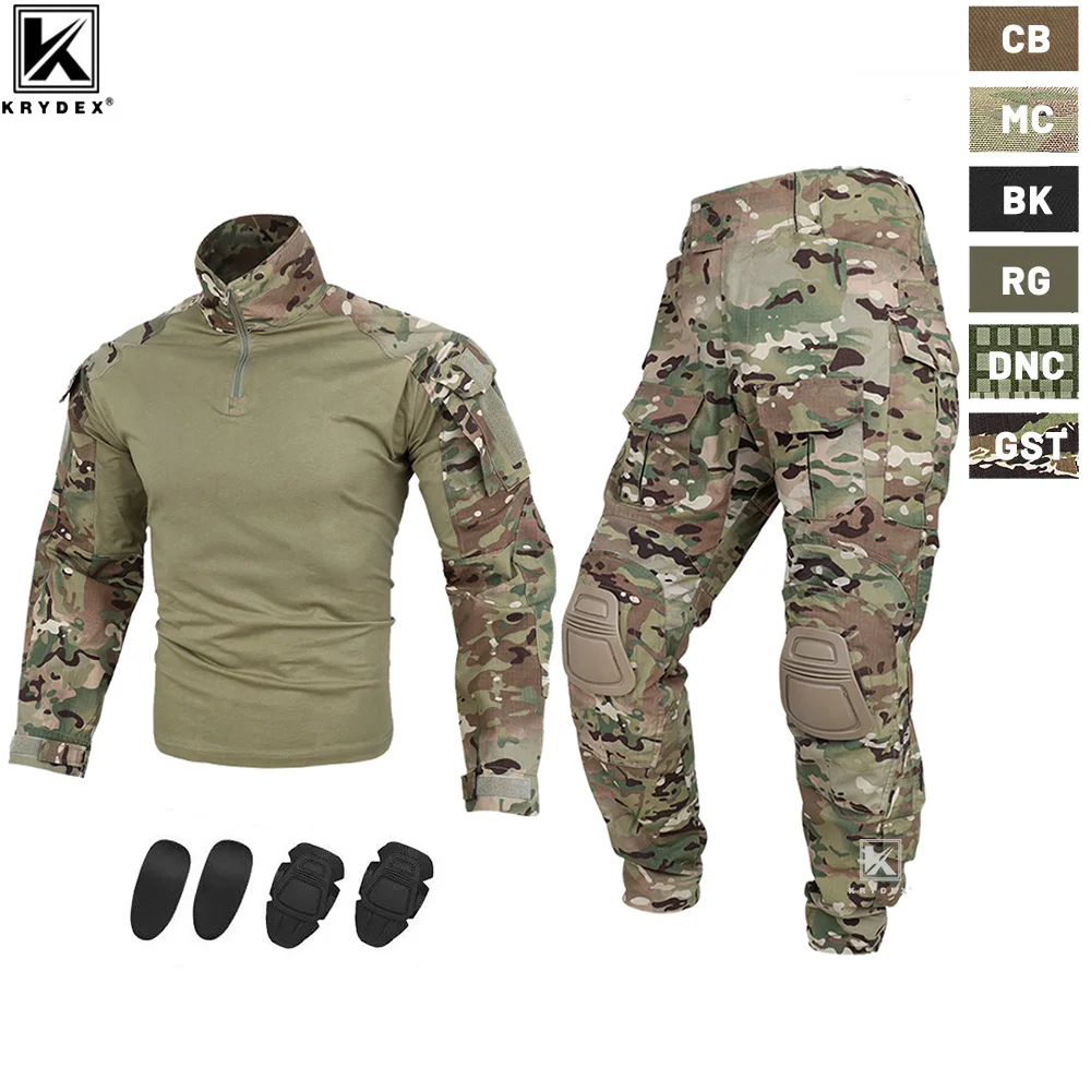 KRYDEX G3 Combat BDU Uniform Suit CP Style Tactical Camouflage Gen3 Shirt & Pants Kit Hunting Clothing Camo MC