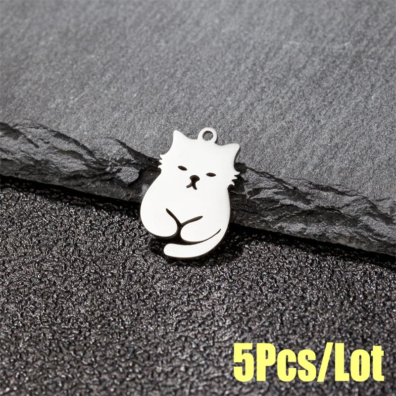 5 teile/los Edelstahl niedlichen Dackel Charms für Schmuck machen Haustier Hund Katze Anhänger Herz Halskette Charme DIY Mädchen Schmuckstück – Detail 4