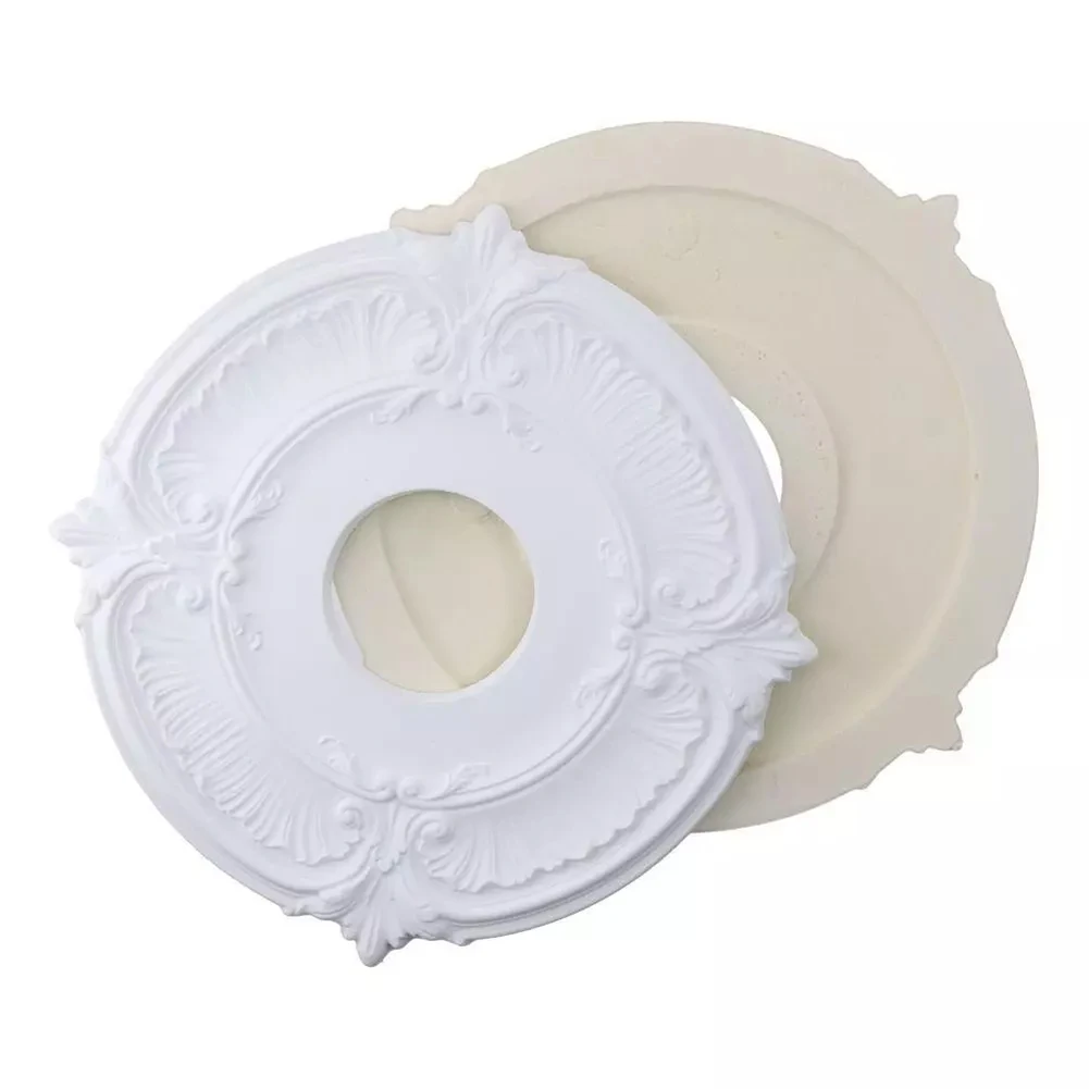 12Inch Round PU Decorative Eur/opean Carving Light Ceiling Fan Medallion For Home Improvement Accessories