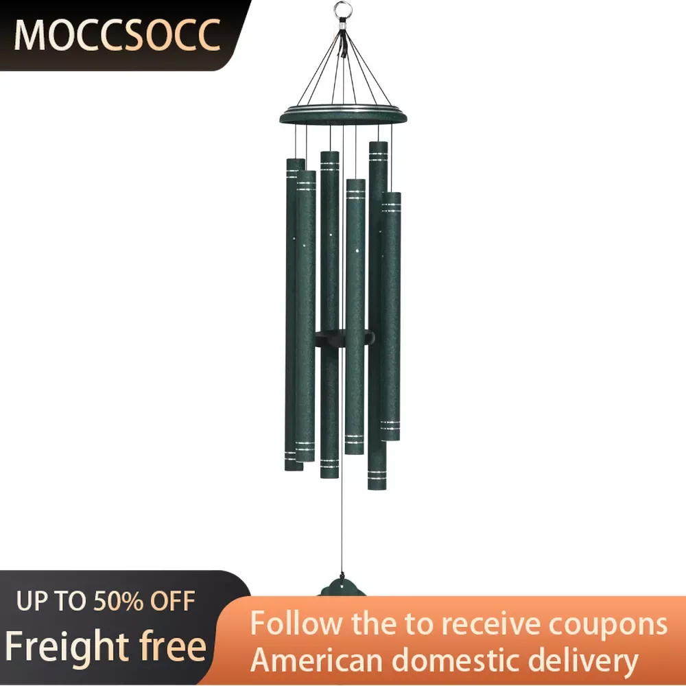 

Backyard Home Deco By Wind River - 44 Inch Emerald Wind Chime for Patio Garden Wall Art of Murals Elegant Room Ornaments Nordic