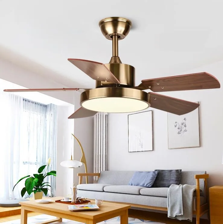 

Ceiling Fan Lamp 46 Inch for Low Floor Storey Remote Control Included Wooden Blades 64W LED 3 Speeds Timing Function