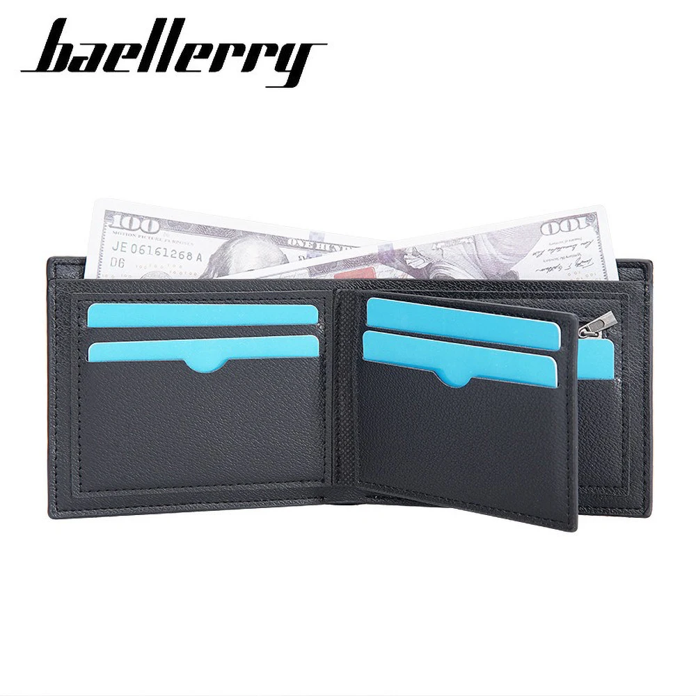 Men's Business Elite Wallet Military RFID Protection Slim PU Leather 6-Slot Card Holder Travel Ready
